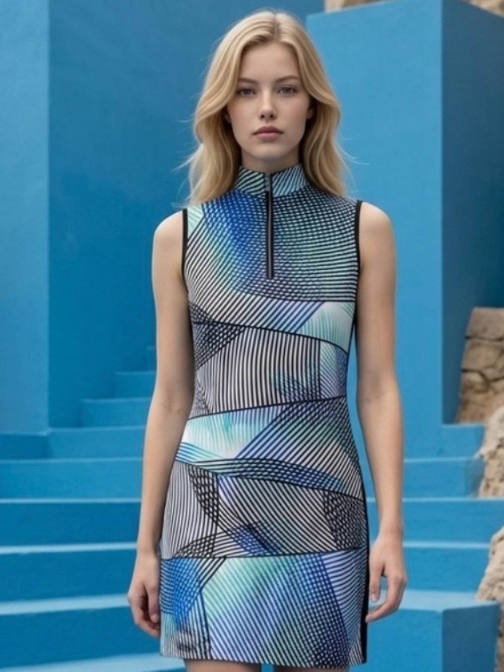 ✅ Tail Active Dress Striped Geometric Pattern